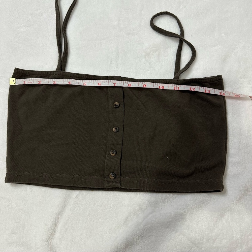 Brandy Melville Dark Brown Buttoned Crop Top.‎ Size S - Picture 5 of 6